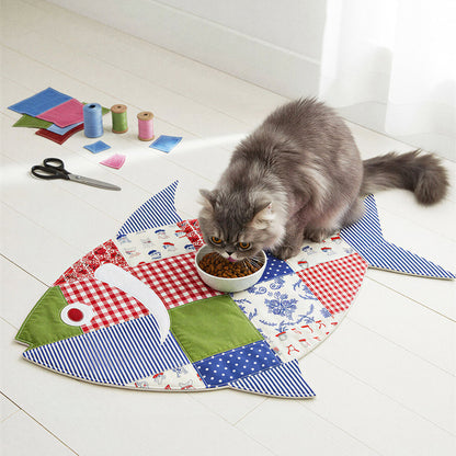 Fish-Shaped Cat Feeding Mat Digital PDF Pattern