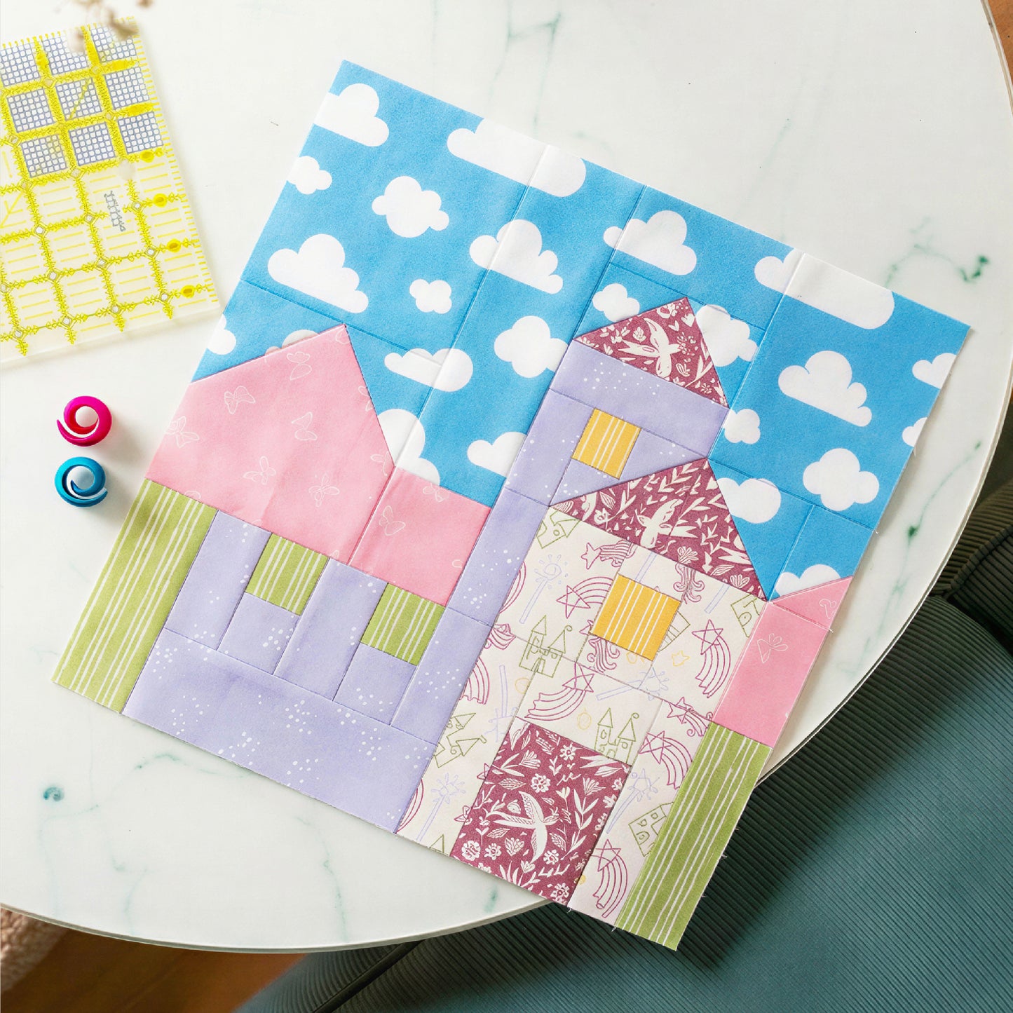 The Hidden Castle Quilt Block Digital PDF Pattern