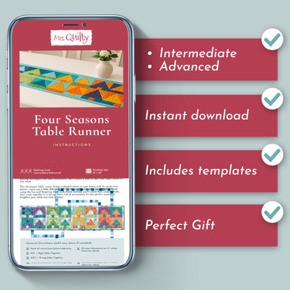 Four Seasons Table Runner Downloadable PDF Quilt Pattern