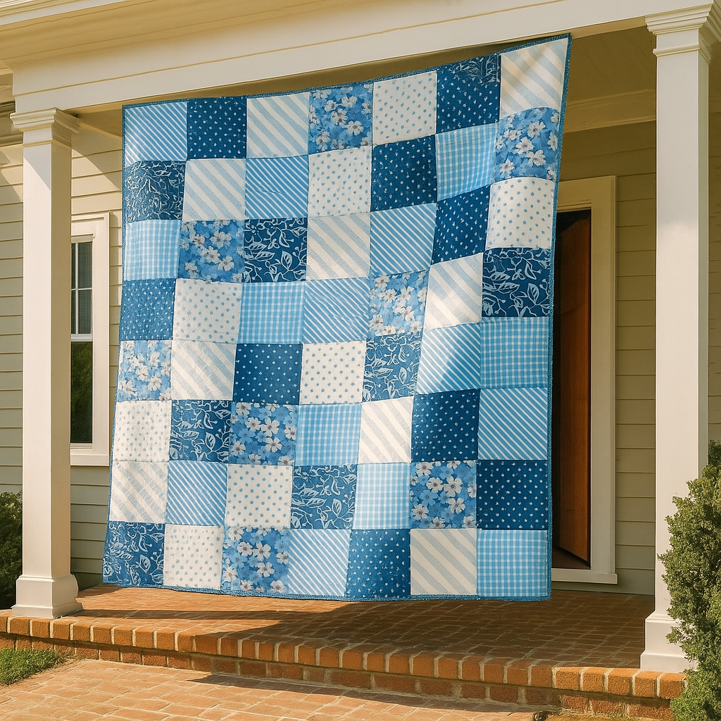 The Blue Willow Quilt Downloadable PDF Quilt Pattern features a classic blue and white design and various timeless motifs, perfect for creating your own elegant quilt.
