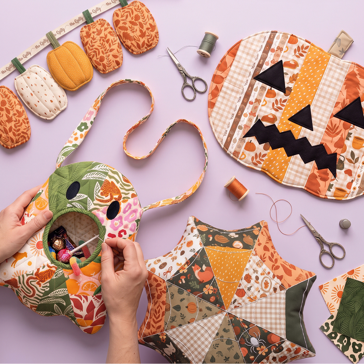 14 Downloadable PDF Halloween Quilt Patterns (sent via email)