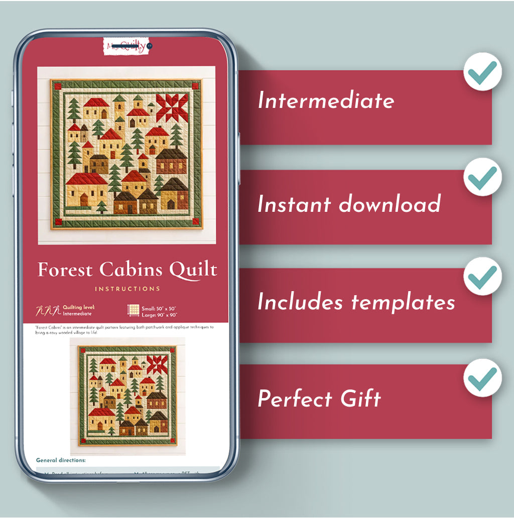 Forest Cabins Downloadable PDF Quilt Pattern