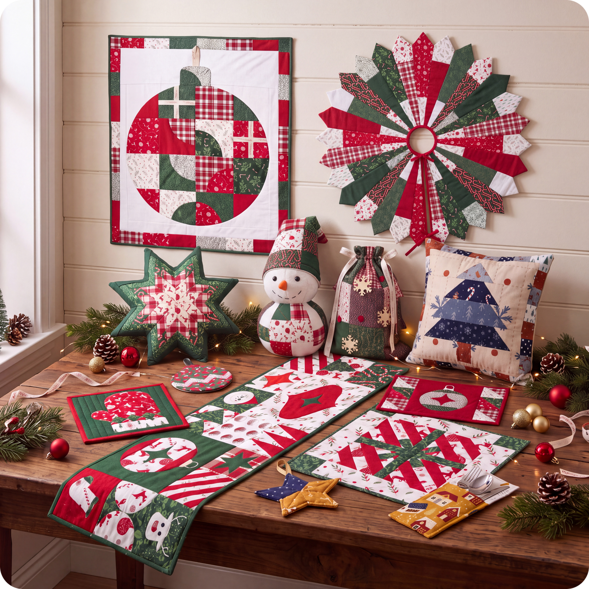 14 Downloadable PDF Christmas Quilt Pattern Bundle