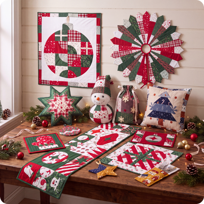14 Downloadable PDF Christmas Quilt Pattern Bundle