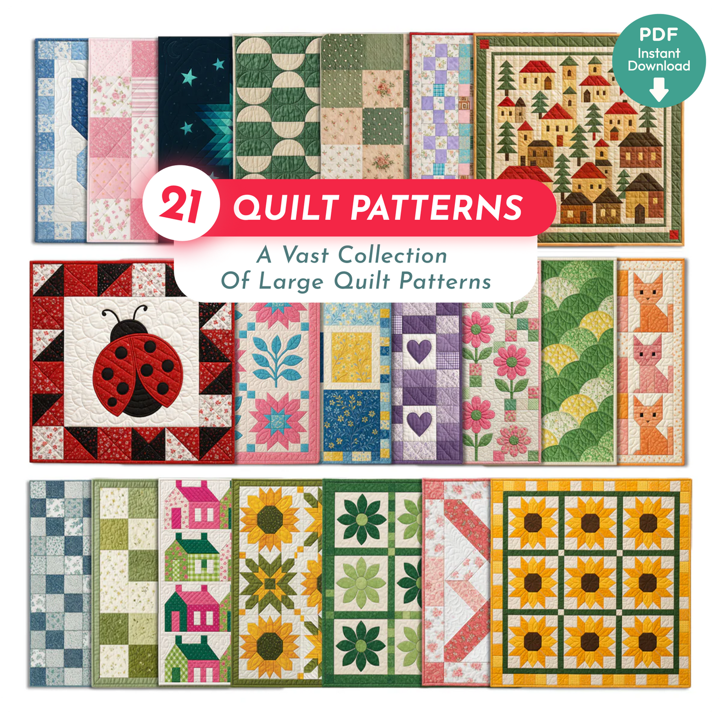 Mrs. Quilty Quilts - Bundle of 21 Digital Patterns