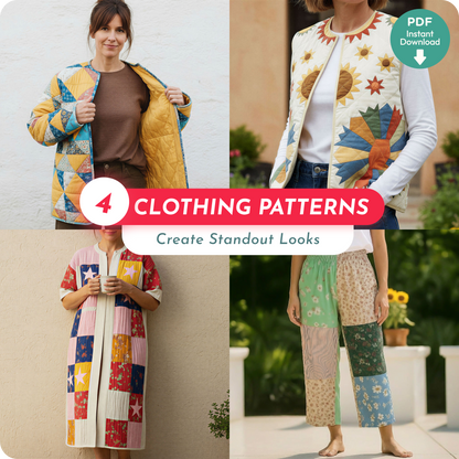 Mrs. Quilty Clothes - Bundle of 4 Digital Clothing Patterns