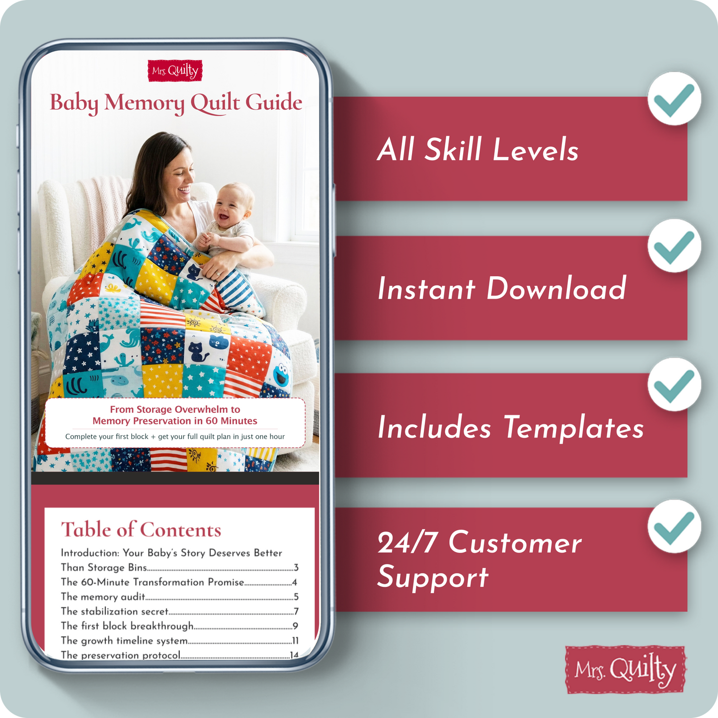 The Baby Memory Quilt Guide Downloadable PDF E-book