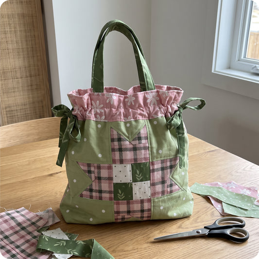 Drawstring Tote Bag Quilt Downloadable PDF Quilt Pattern