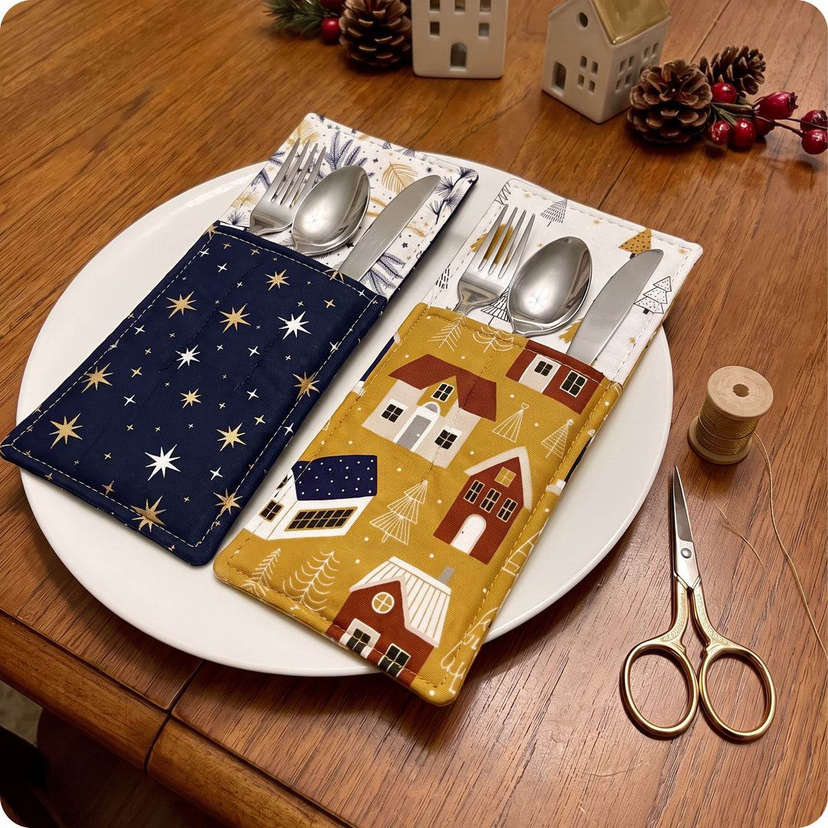 Festive Cutlery Pouch Digital PDF Pattern