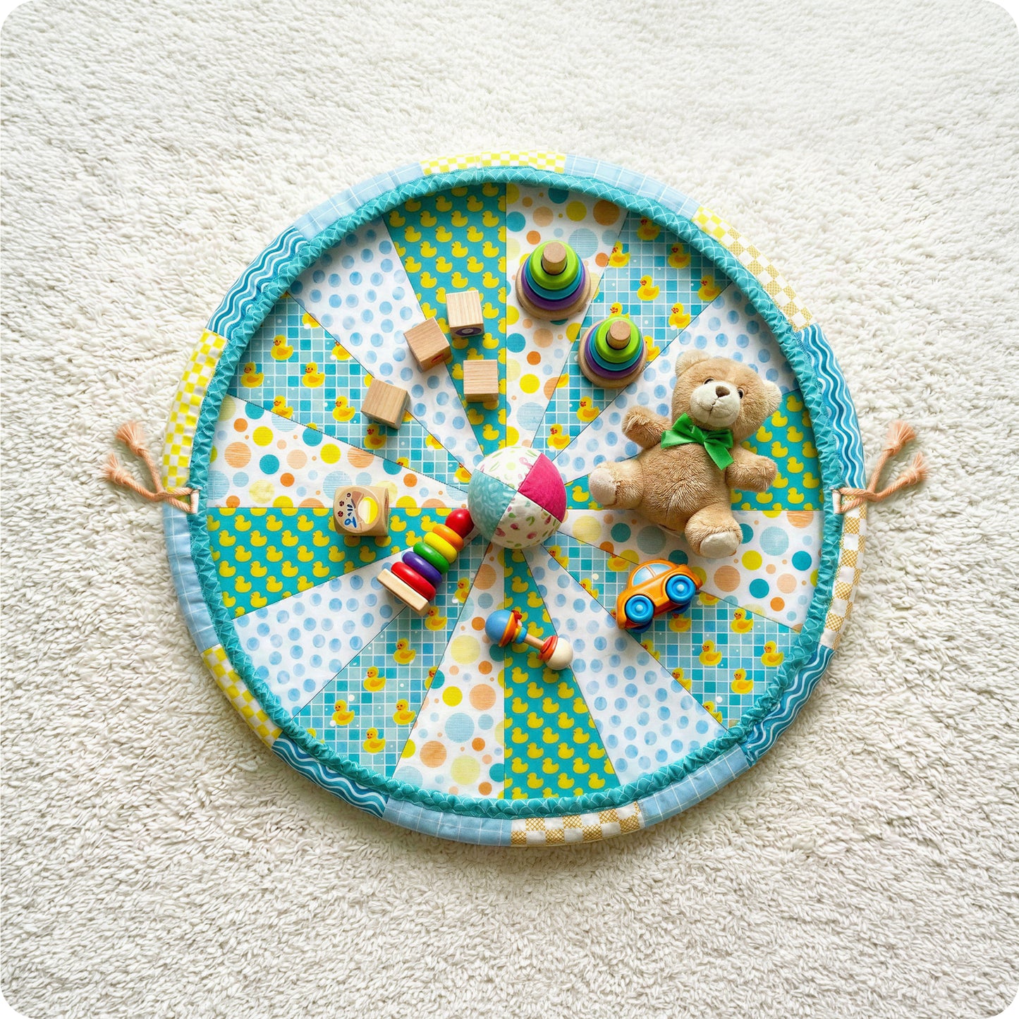 Patchwork Drawstring Baby Playmat & Toy Storage Digital PDF Pattern