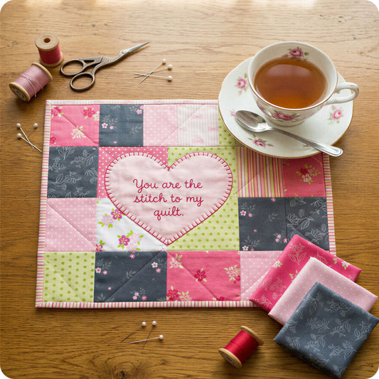 Patchwork Placemat with Embroidery Digital PDF Pattern