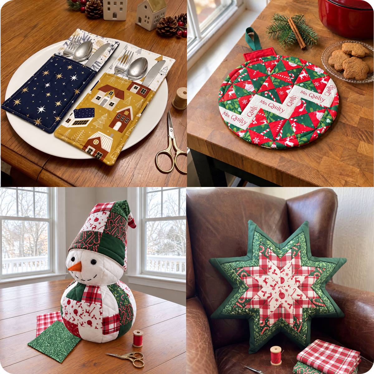 14 Downloadable PDF Christmas Quilt Pattern Bundle