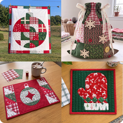 14 Downloadable PDF Christmas Quilt Pattern Bundle
