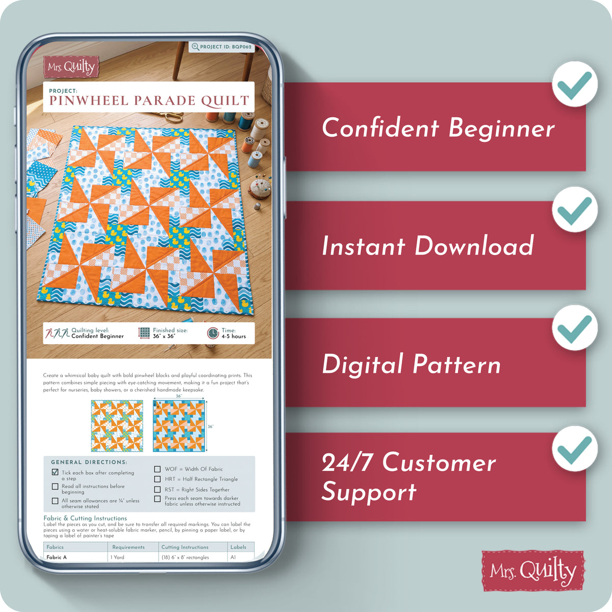Pinwheel Parade Quilt Digital PDF Pattern