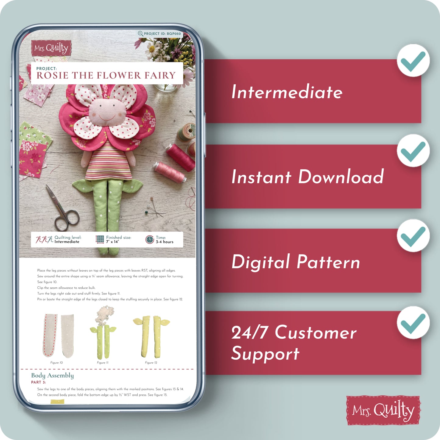 Rosie the Flower Fairy Digital PDF Pattern