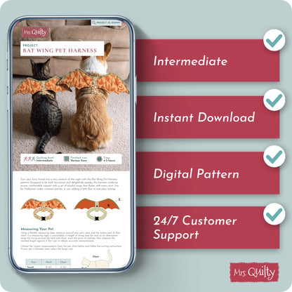 Bat Wing Pet Harness Digital PDF Pattern