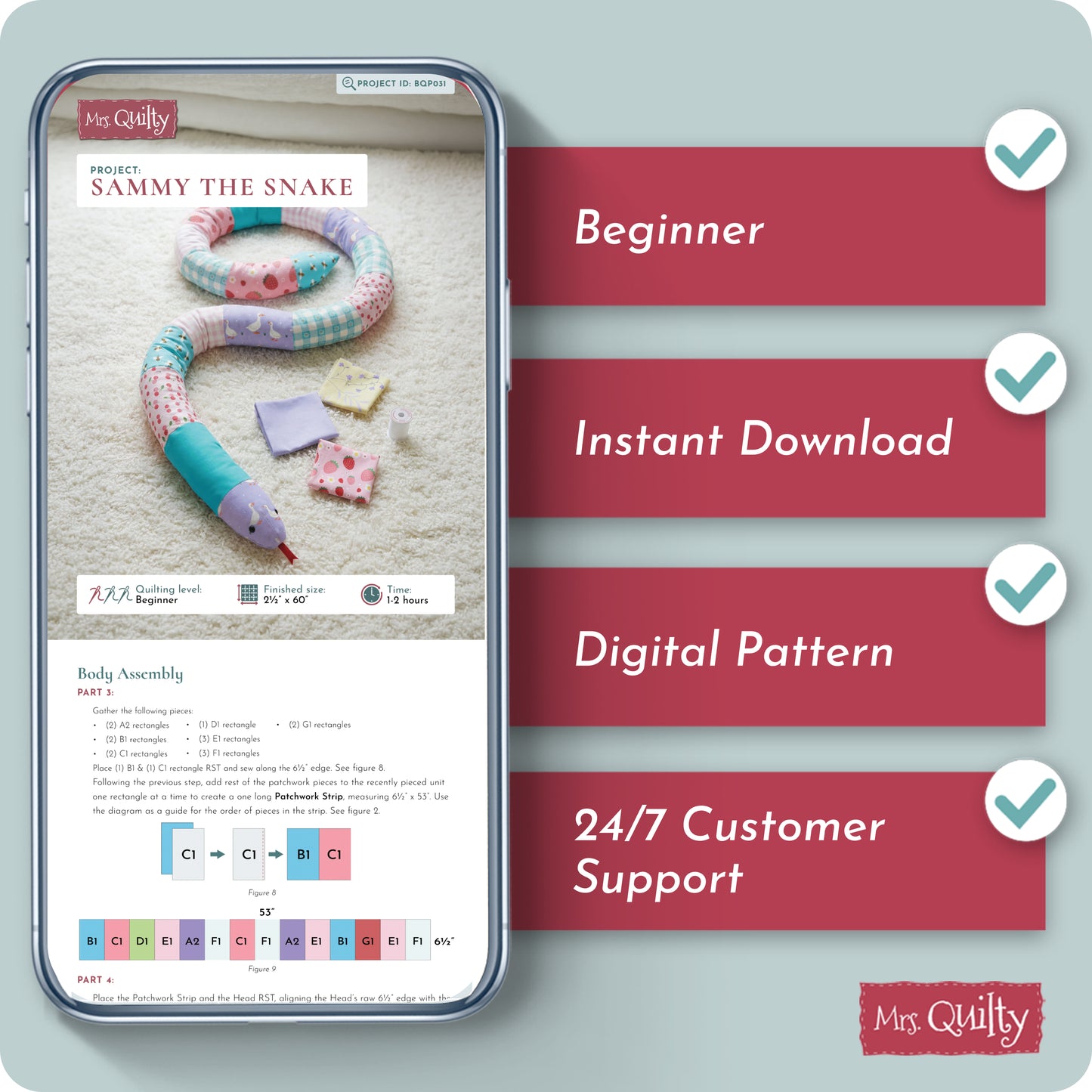 Sammy the Snake Digital PDF Pattern