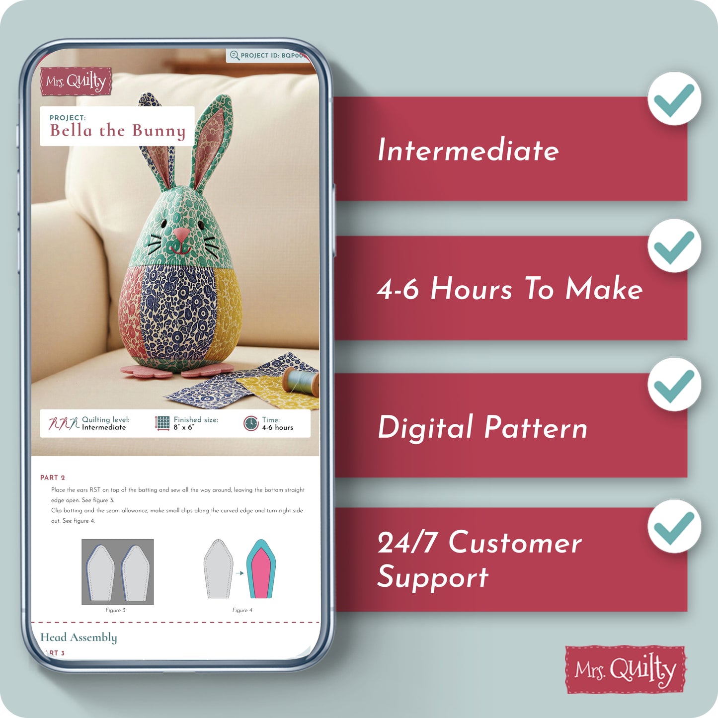 Bella the Bunny Digital PDF Pattern