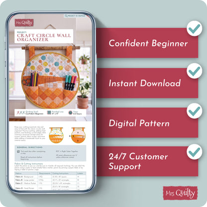 Craft Circle Wall Organizer Digital PDF Pattern