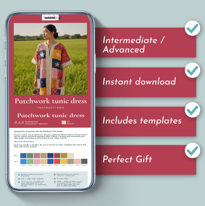 Patchwork Tunic Dress Downloadable PDF Quilt Pattern