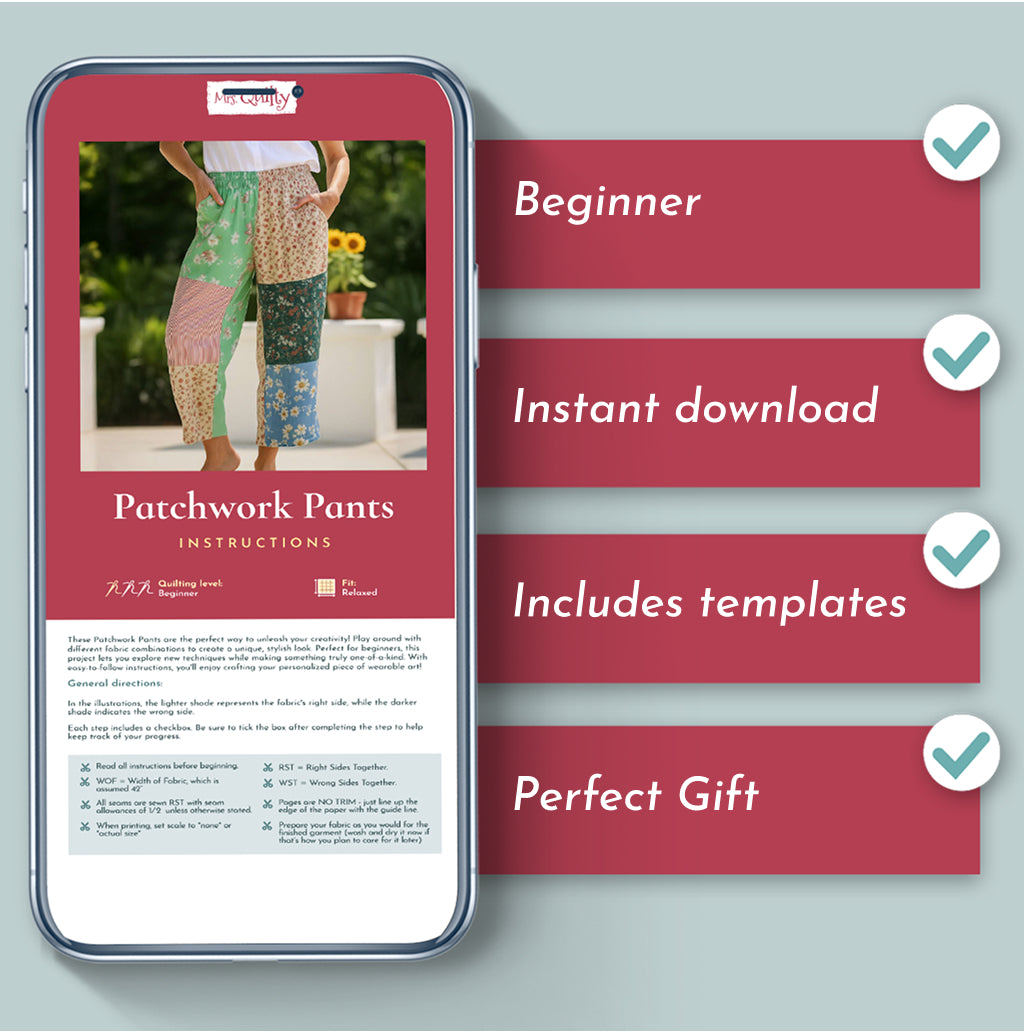 Patchwork Pants PDF Quilt Pattern | Mrs. Quilty