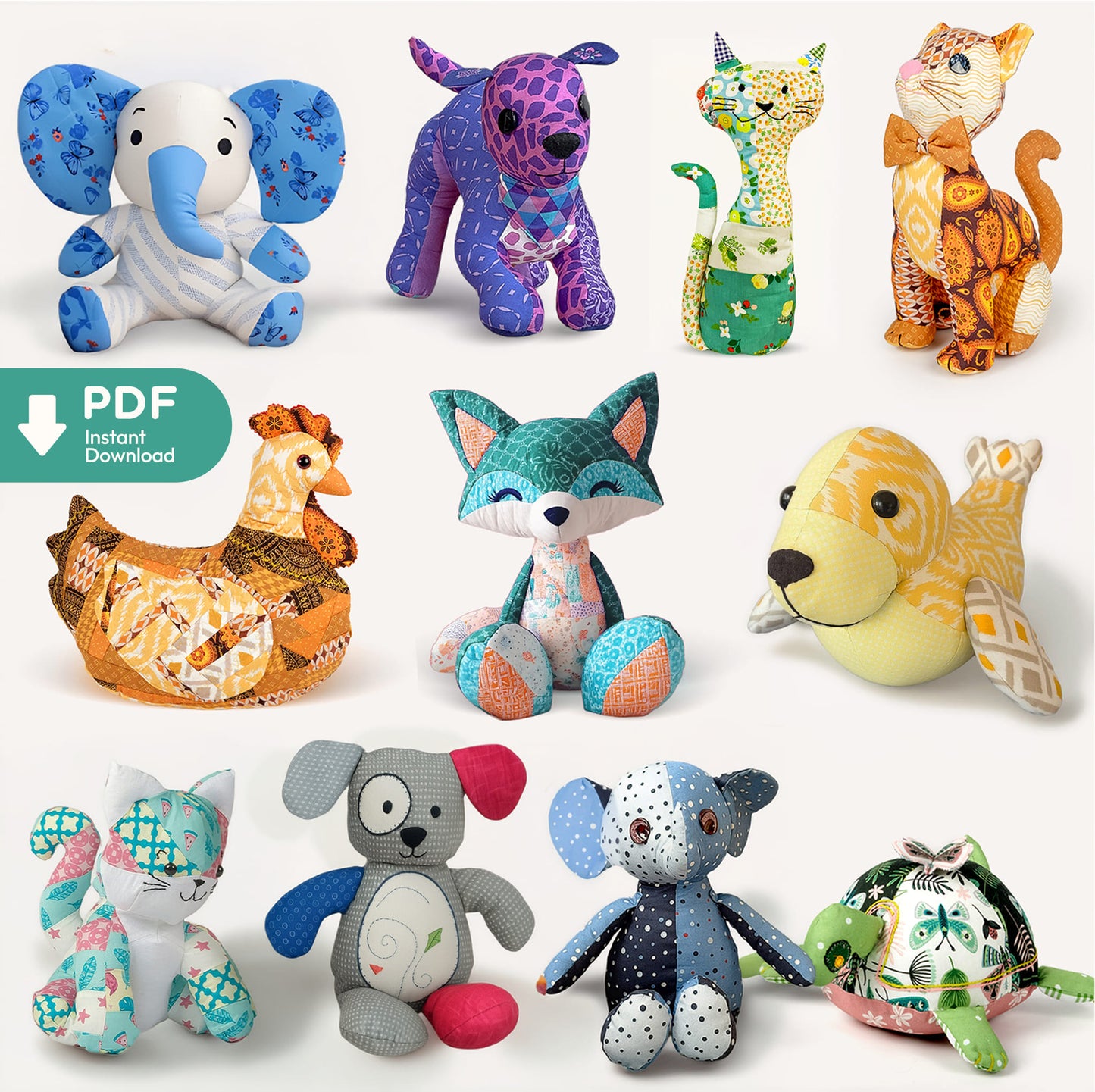 Mrs. Quilty Plushies – Bundle of 14 Quilted Patterns